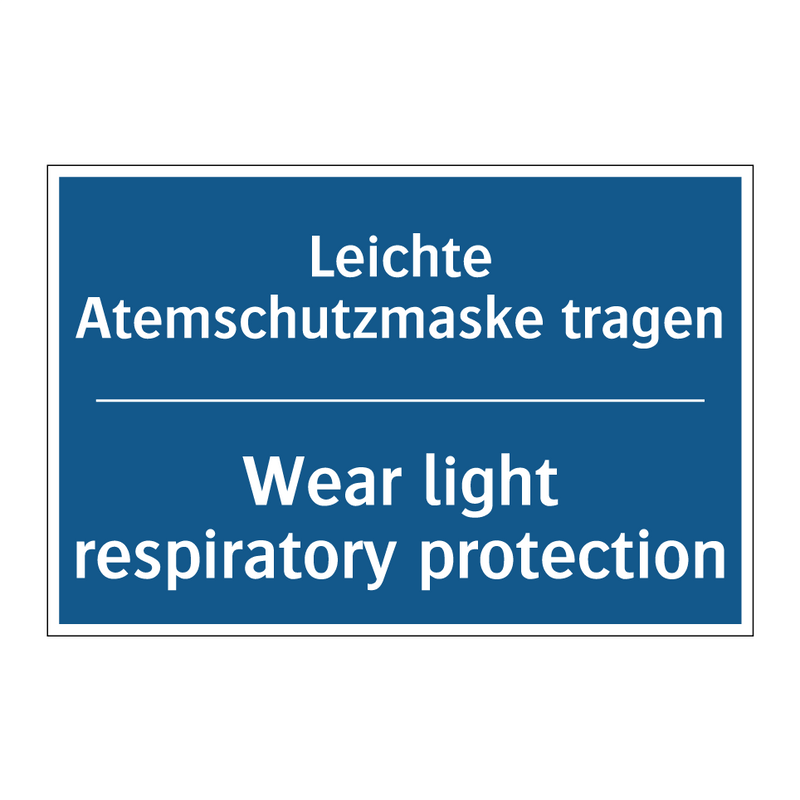 Leichte Atemschutzmaske tragen - Wear light respiratory protection/.../