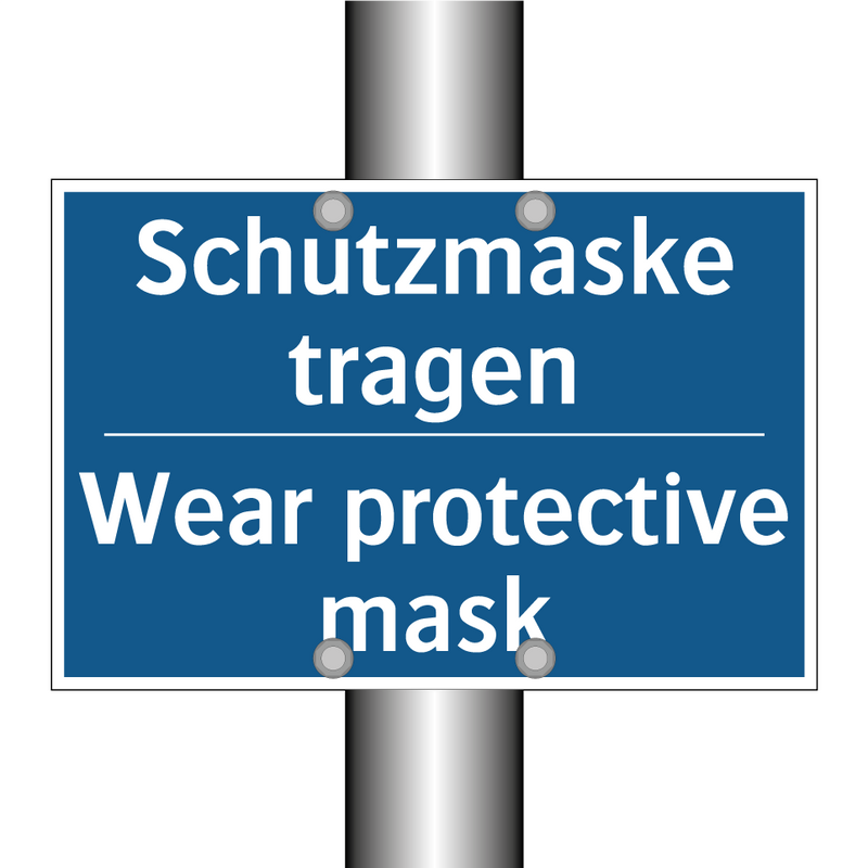 Schutzmaske tragen - Wear protective mask