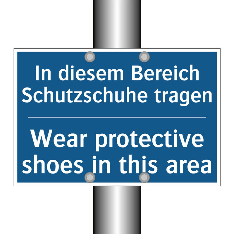In diesem Bereich Schutzschuhe /.../ - Wear protective shoes in this /.../