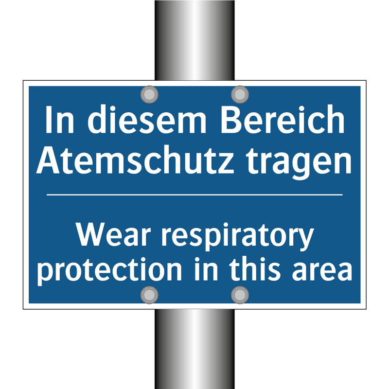 In diesem Bereich Atemschutz tragen/.../ - Wear respiratory protection in /.../