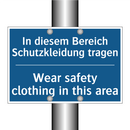 In diesem Bereich Schutzkleidung /.../ - Wear safety clothing in this area/.../
