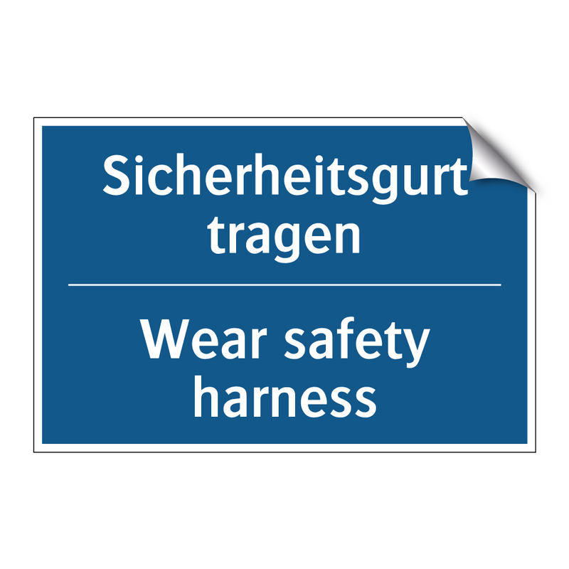 Sicherheitsgurt tragen - Wear safety harness
