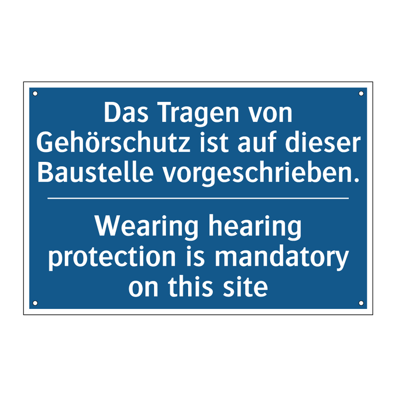 Das Tragen von Gehörschutz ist /.../ - Wearing hearing protection is /.../