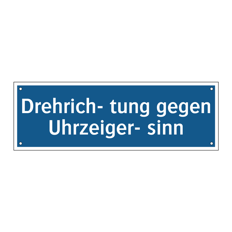 Drehrich- tung gegen Uhrzeiger- sinn