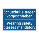 Schutzbrille tragen vorgeschrieben/.../ - Wearing safety glasses mandatory/.../