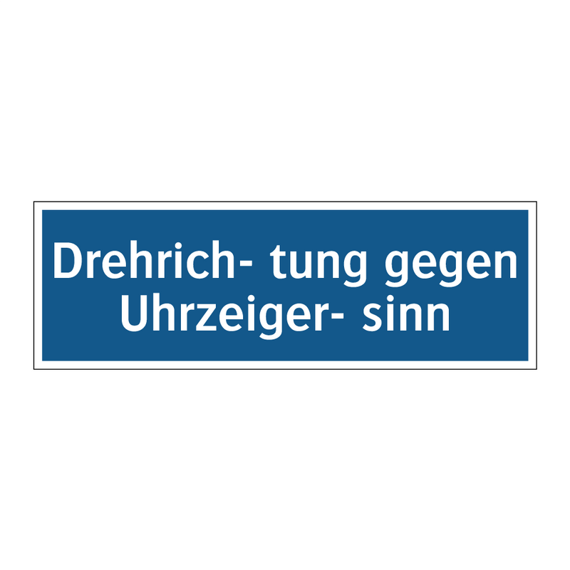 Drehrich- tung gegen Uhrzeiger- sinn
