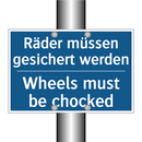 Räder müssen gesichert werden - Wheels must be chocked