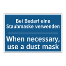 Bei Bedarf eine Staubmaske verwenden/.../ - When necessary, use a dust mask/.../