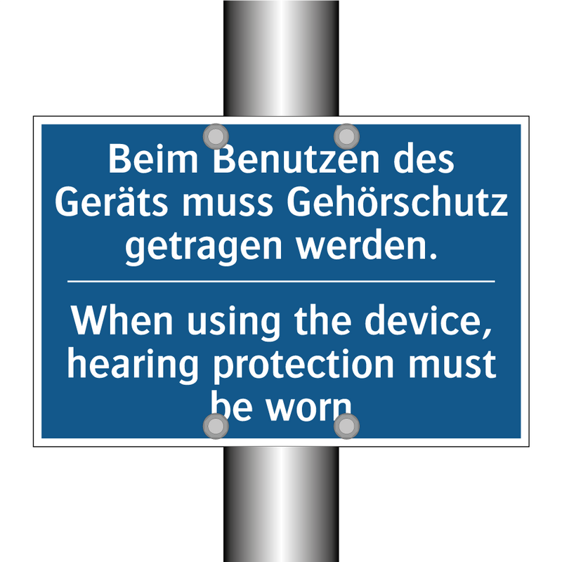 Beim Benutzen des Geräts muss /.../ - When using the device, hearing /.../
