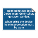Beim Benutzen des Geräts muss /.../ - When using the device, hearing /.../