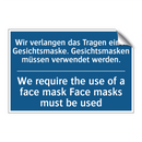 Wir verlangen das Tragen einer /.../ - We require the use of a face mask /.../