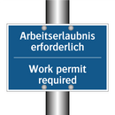 Arbeitserlaubnis erforderlich - Work permit required