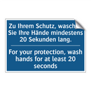 Zu Ihrem Schutz, waschen Sie Ihre /.../ - For your protection, wash hands /.../