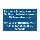 Zu Ihrem Schutz, waschen Sie Ihre /.../ - For your protection, wash hands /.../