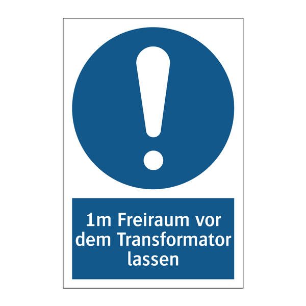 1m Freiraum vor dem Transformator lassen