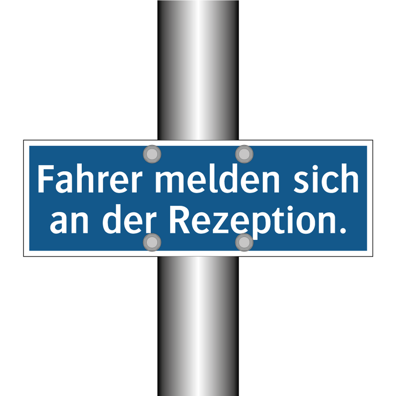 Fahrer melden sich an der Rezeption.
