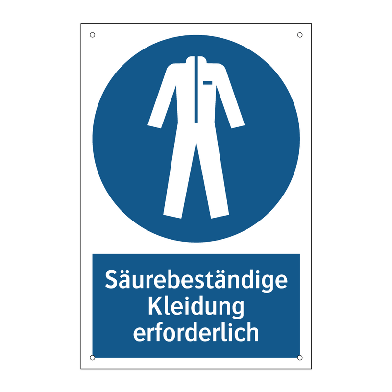 Säurebeständige Kleidung erforderlich