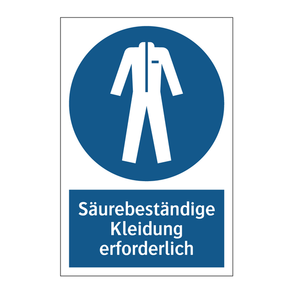 Säurebeständige Kleidung erforderlich
