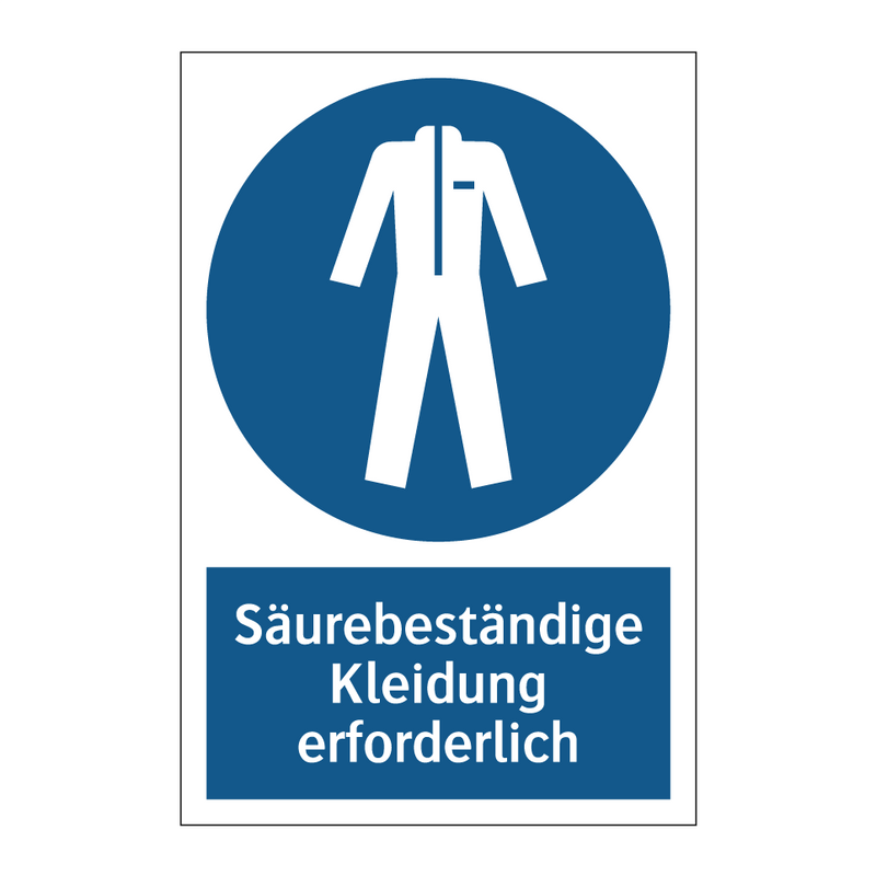Säurebeständige Kleidung erforderlich