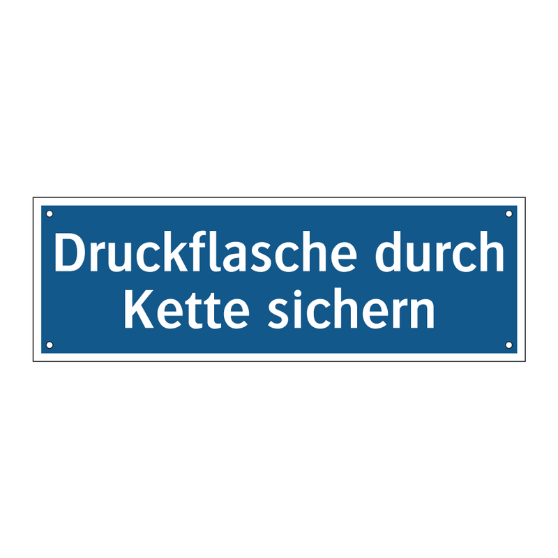 Druckflasche durch Kette sichern