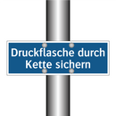 Druckflasche durch Kette sichern