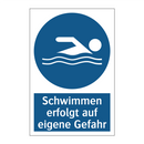 Schwimmen erfolgt auf eigene Gefahr