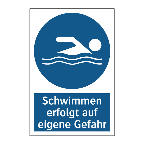 Schwimmen erfolgt auf eigene Gefahr