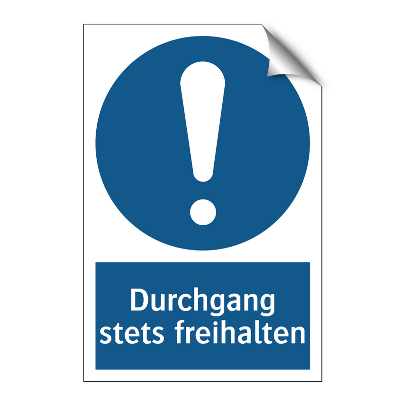 Durchgang stets freihalten