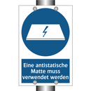 Eine antistatische Matte muss verwendet werden
