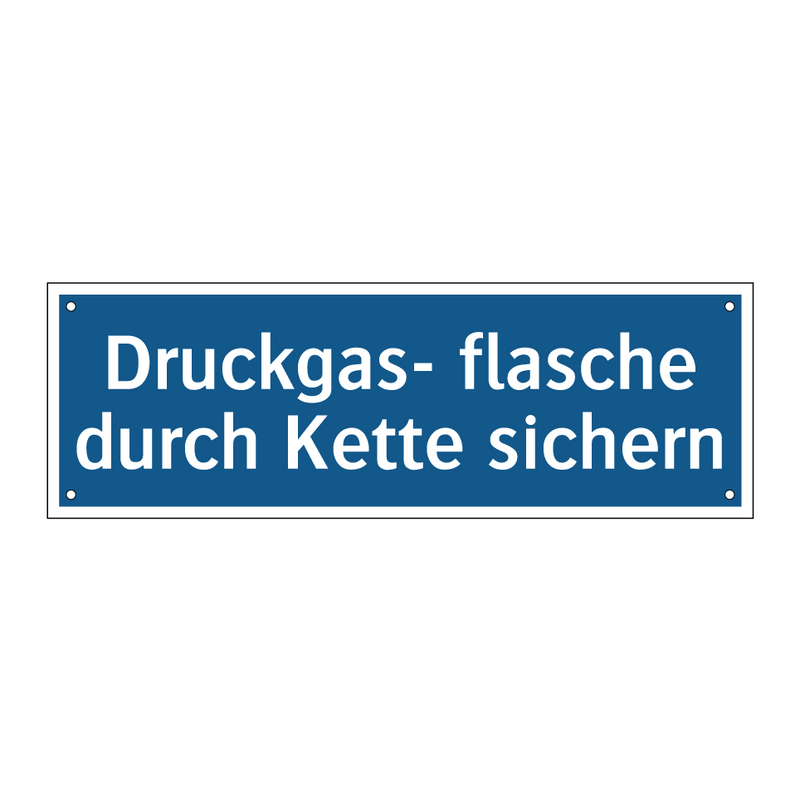 Druckgas- flasche durch Kette sichern