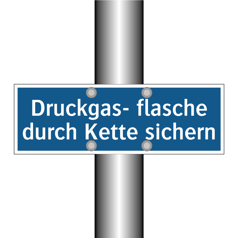 Druckgas- flasche durch Kette sichern