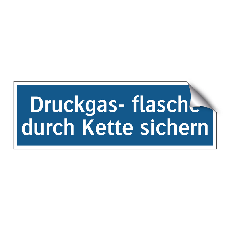 Druckgas- flasche durch Kette sichern