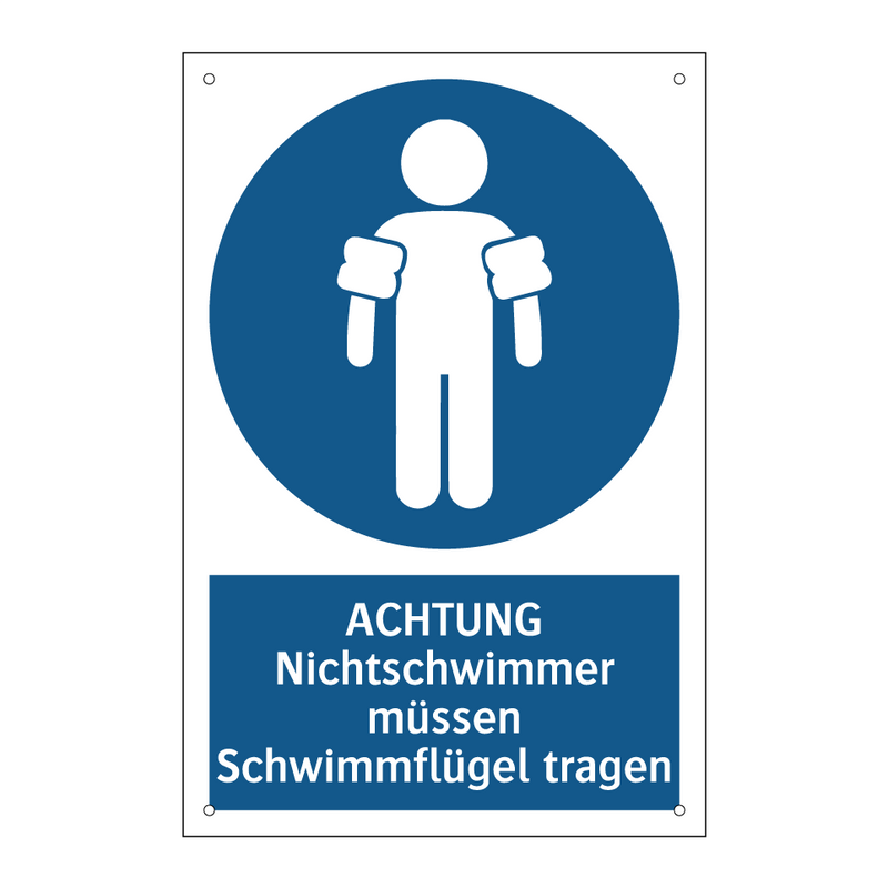 ACHTUNG Nichtschwimmer müssen Schwimmflügel tragen
