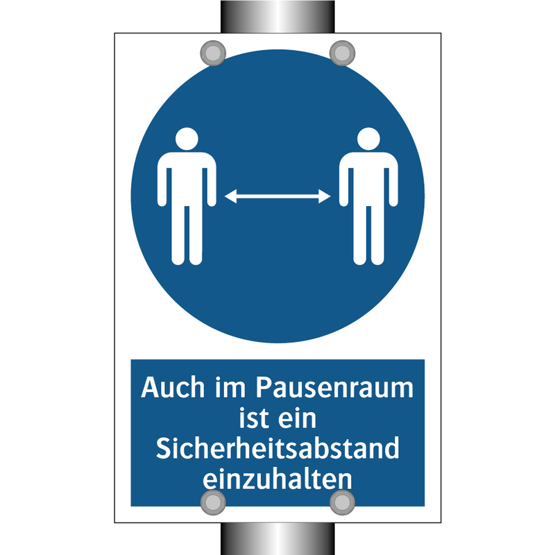 Auch im Pausenraum ist ein Sicherheitsabstand einzuhalten