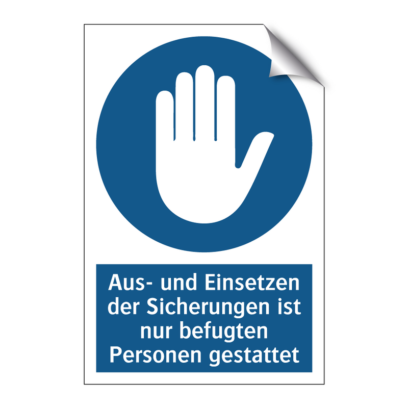 Aus- und Einsetzen der Sicherungen ist nur befugten Personen gestattet