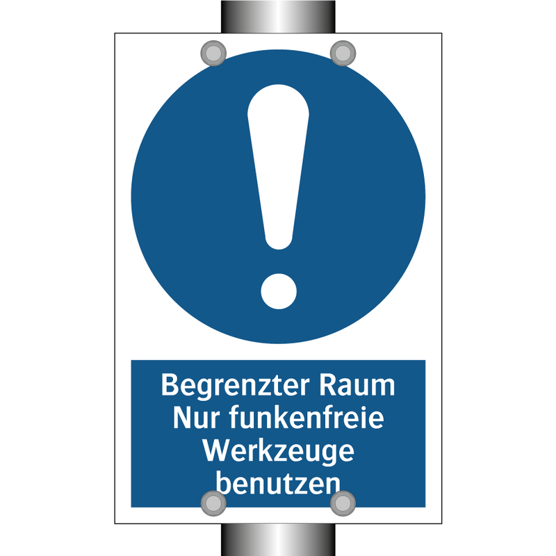 Begrenzter Raum Nur funkenfreie Werkzeuge benutzen