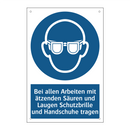 Bei allen Arbeiten mit ätzenden Säuren und Laugen Schutzbrille und Handschuhe tragen