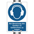 Bei Benutzung des Gerätes ist Gehörschutz zu tragen