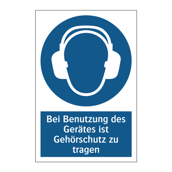 Bei Benutzung des Gerätes ist Gehörschutz zu tragen
