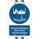 Bereitschaftsboot fieren beim Aussetzvorgang