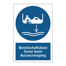 Bereitschaftsboot fieren beim Aussetzvorgang
