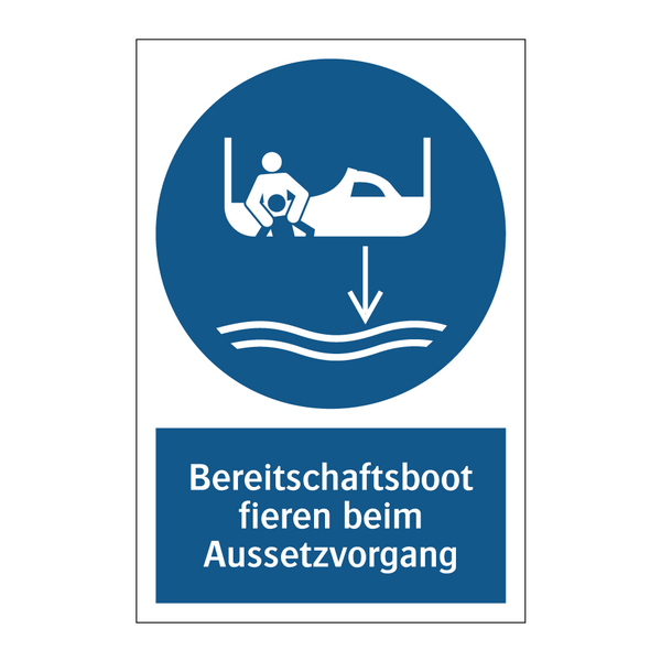 Bereitschaftsboot fieren beim Aussetzvorgang