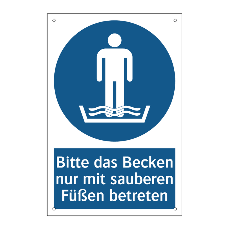 Bitte das Becken nur mit sauberen Füßen betreten