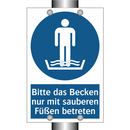 Bitte das Becken nur mit sauberen Füßen betreten