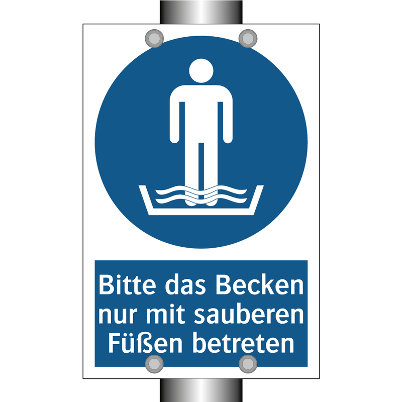 Bitte das Becken nur mit sauberen Füßen betreten