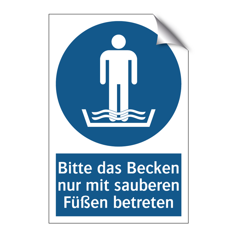 Bitte das Becken nur mit sauberen Füßen betreten
