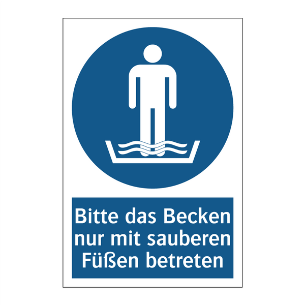 Bitte das Becken nur mit sauberen Füßen betreten