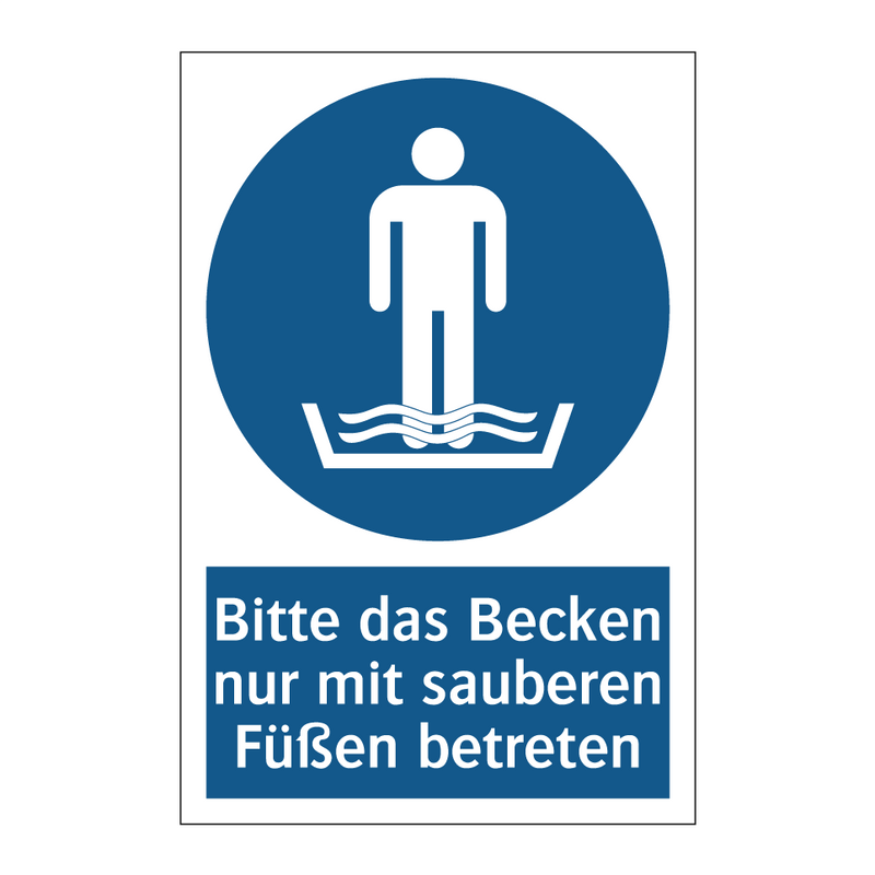 Bitte das Becken nur mit sauberen Füßen betreten
