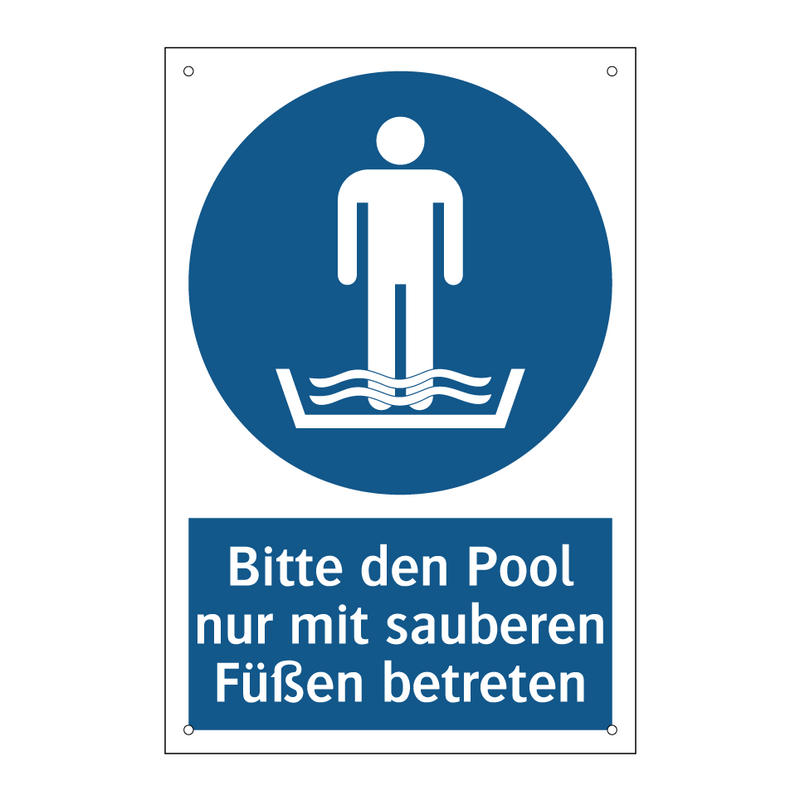 Bitte den Pool nur mit sauberen Füßen betreten