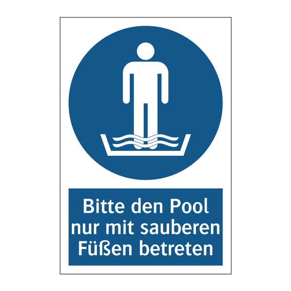 Bitte den Pool nur mit sauberen Füßen betreten